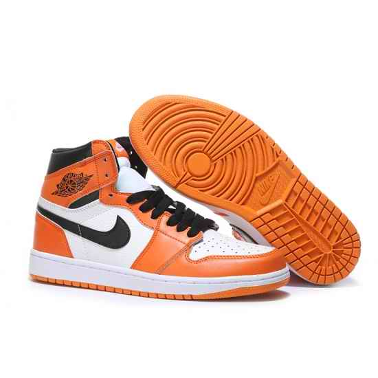 Air Jordan 1 Men Shoes Orange White Black
